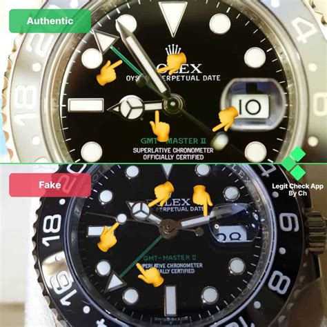 fake rolex small gmt hand|how to spot a rolex hand.